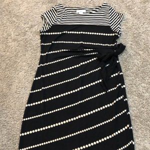 Black and white maternity dress